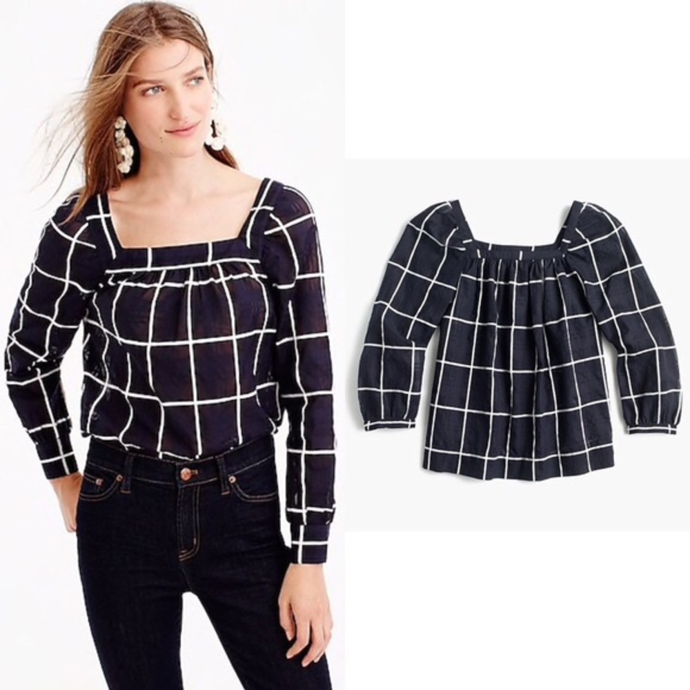 J. Crew Penny Windowpane Top